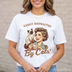 Easily Distracted By Cats T‑Shirt