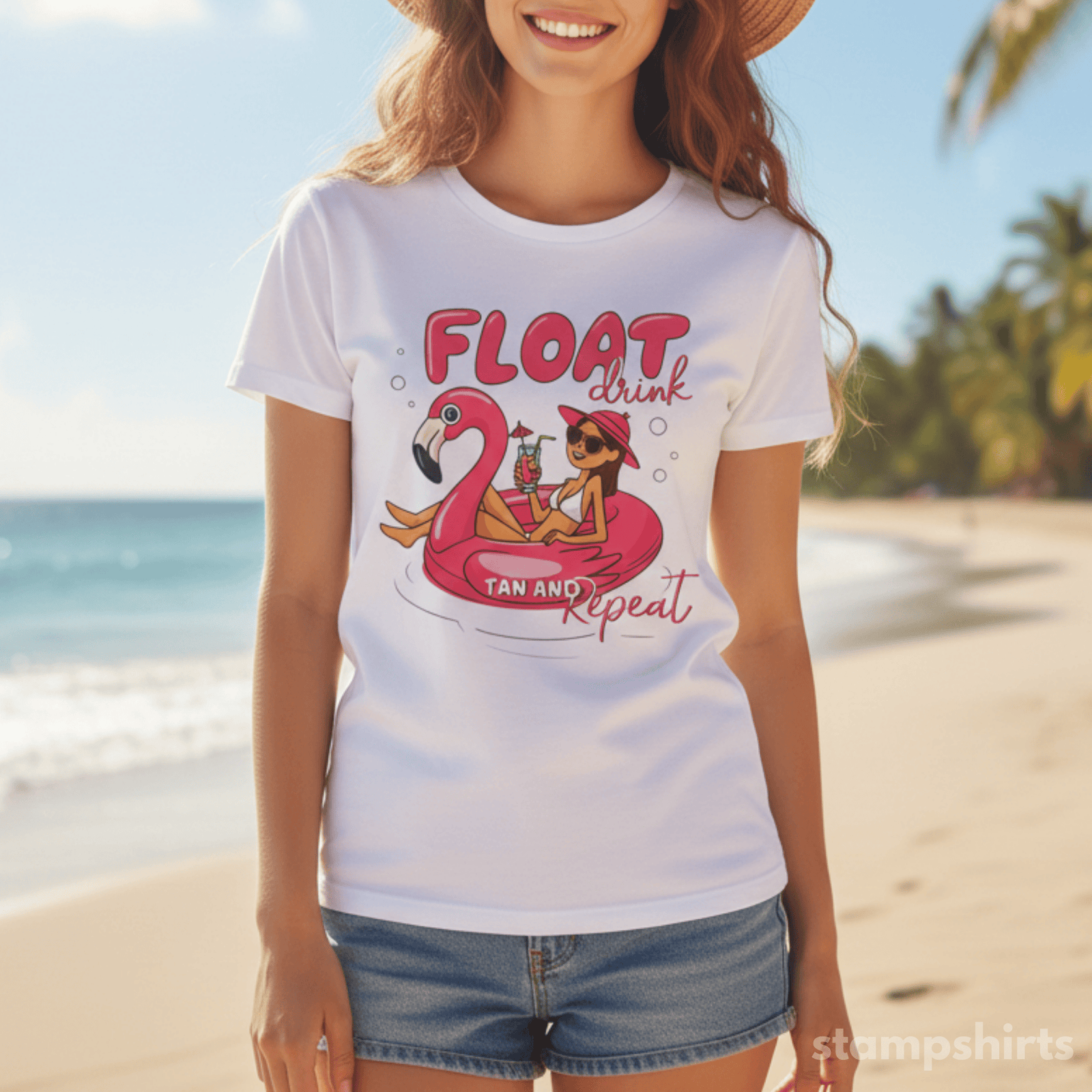 Float, Drink, Tan and Repeat T-Shirt