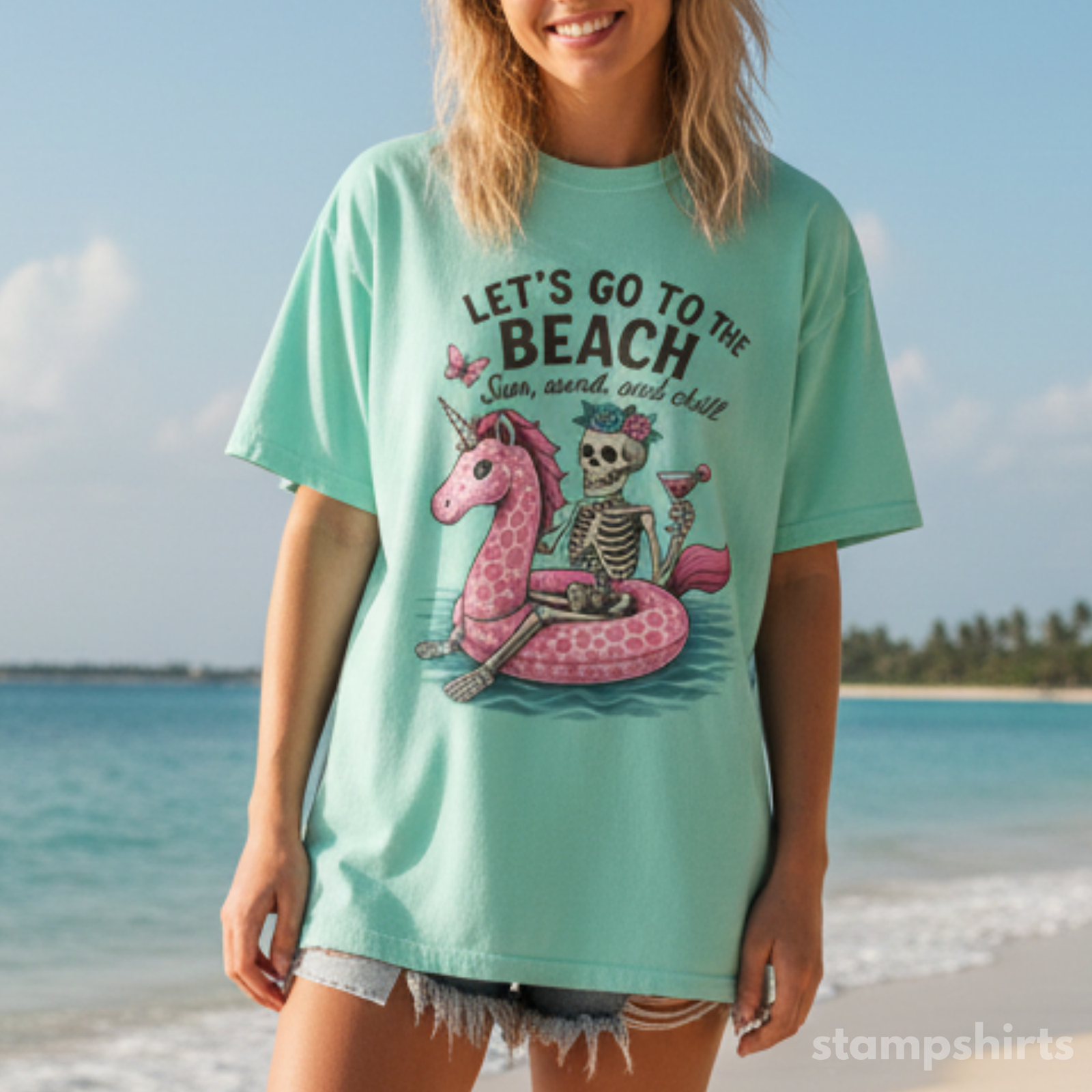 Let’s Go to the Beach (Sun, Sand, and Skull) T-Shirt