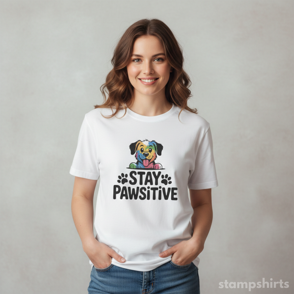 Stay Pawsitive Dog T-Shirt