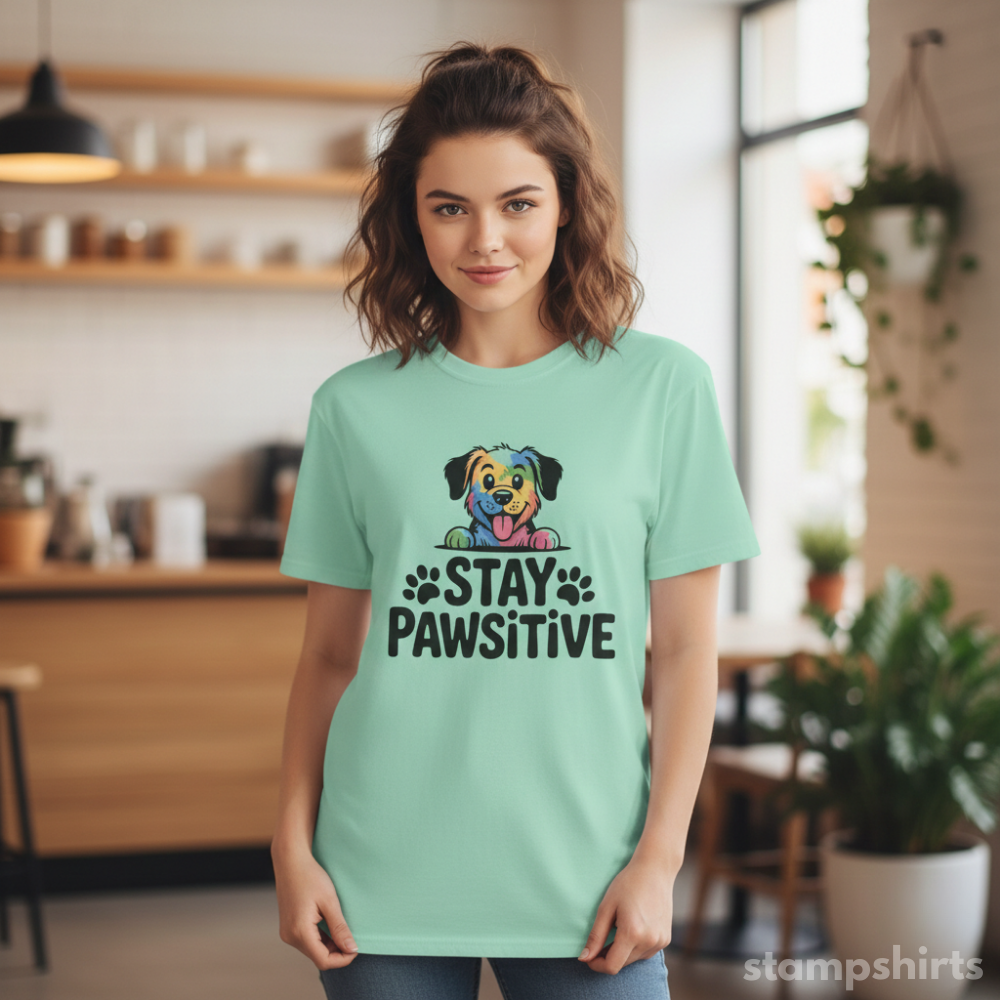 Stay Pawsitive Dog T-Shirt
