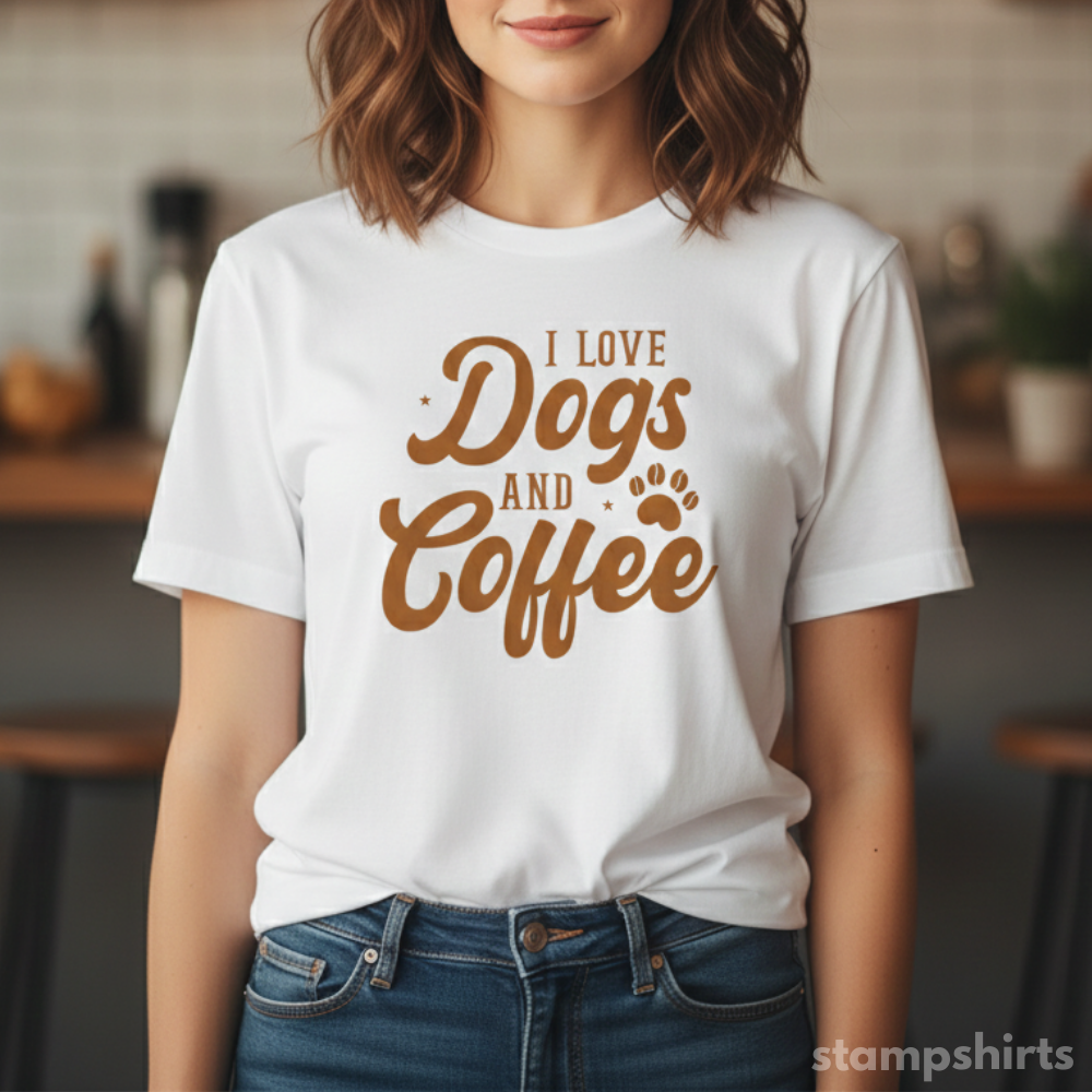 I Love Dogs and Coffee T-Shirt