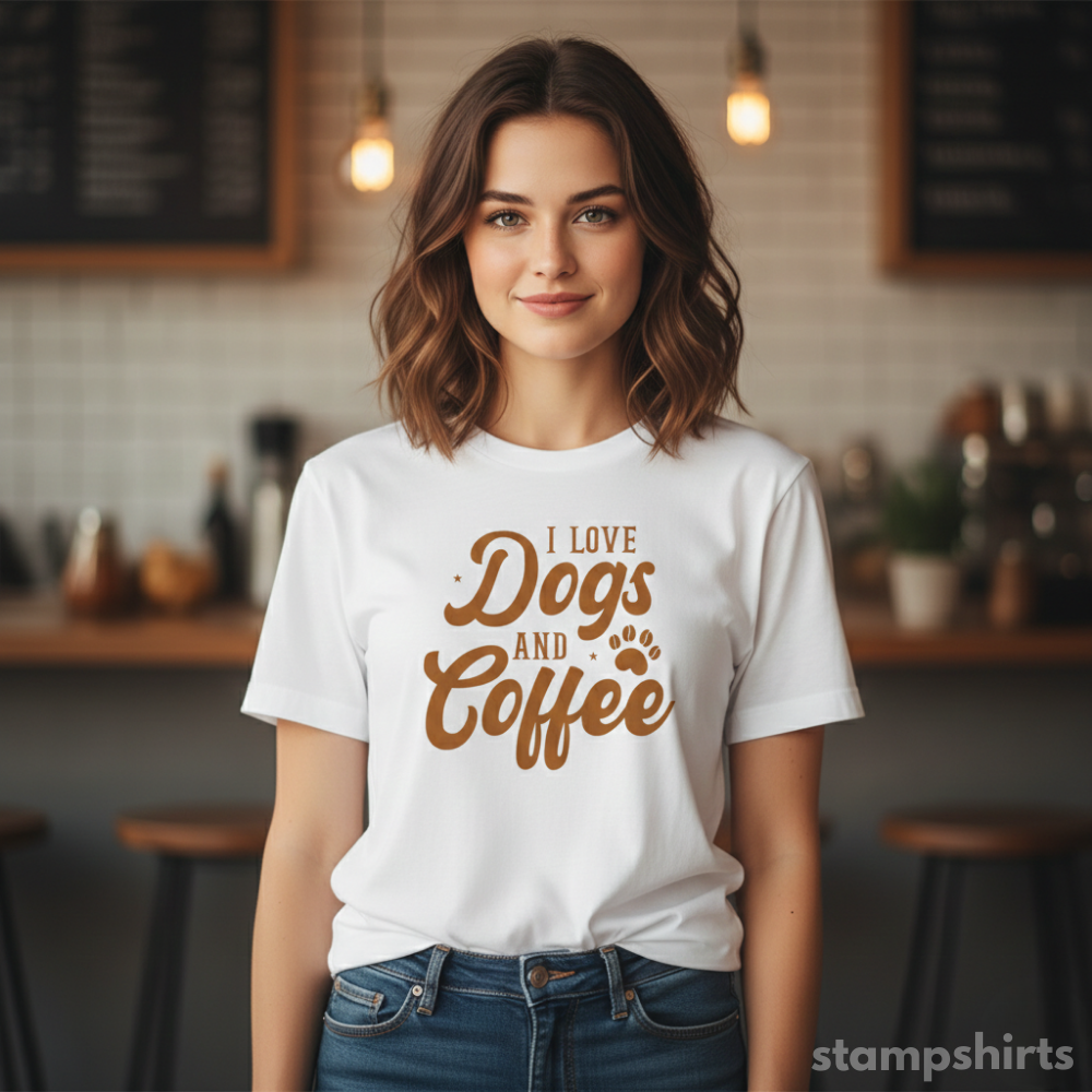 I Love Dogs and Coffee T-Shirt