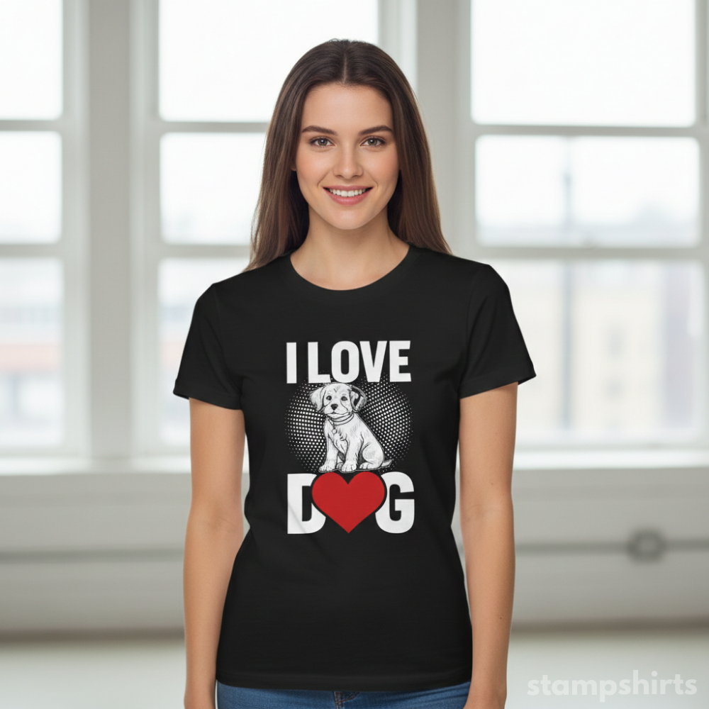 I Love Dog Heart Puppy T-Shirt