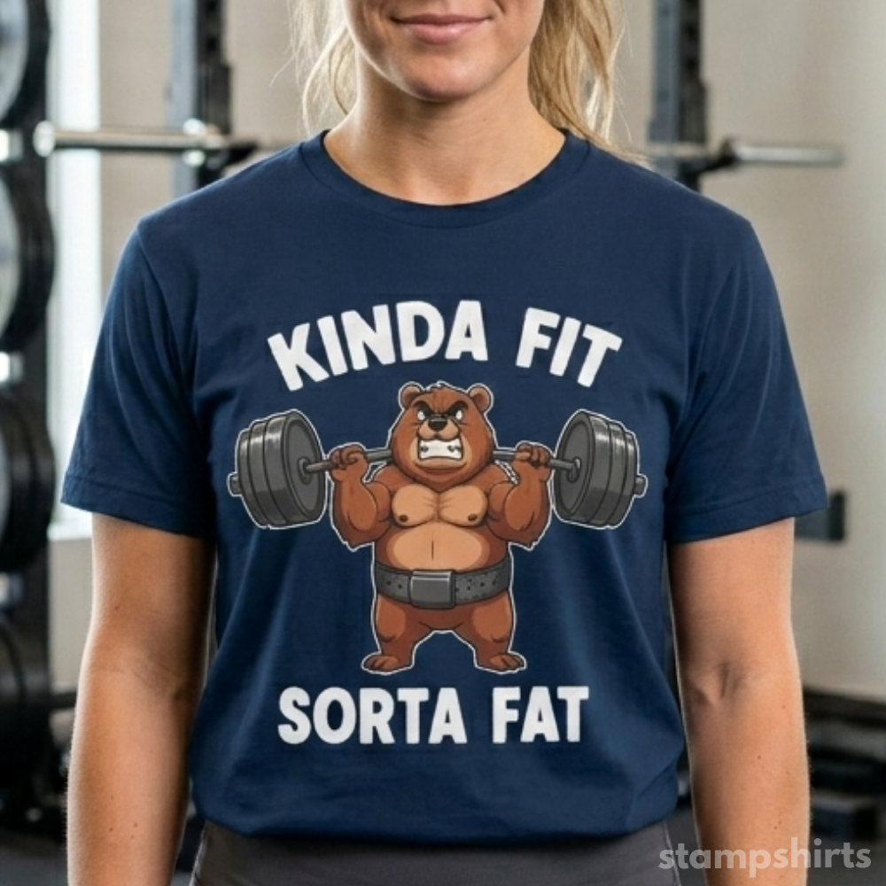 Kinda Fit Sorta Fat Bear Weightlifting T-Shirt