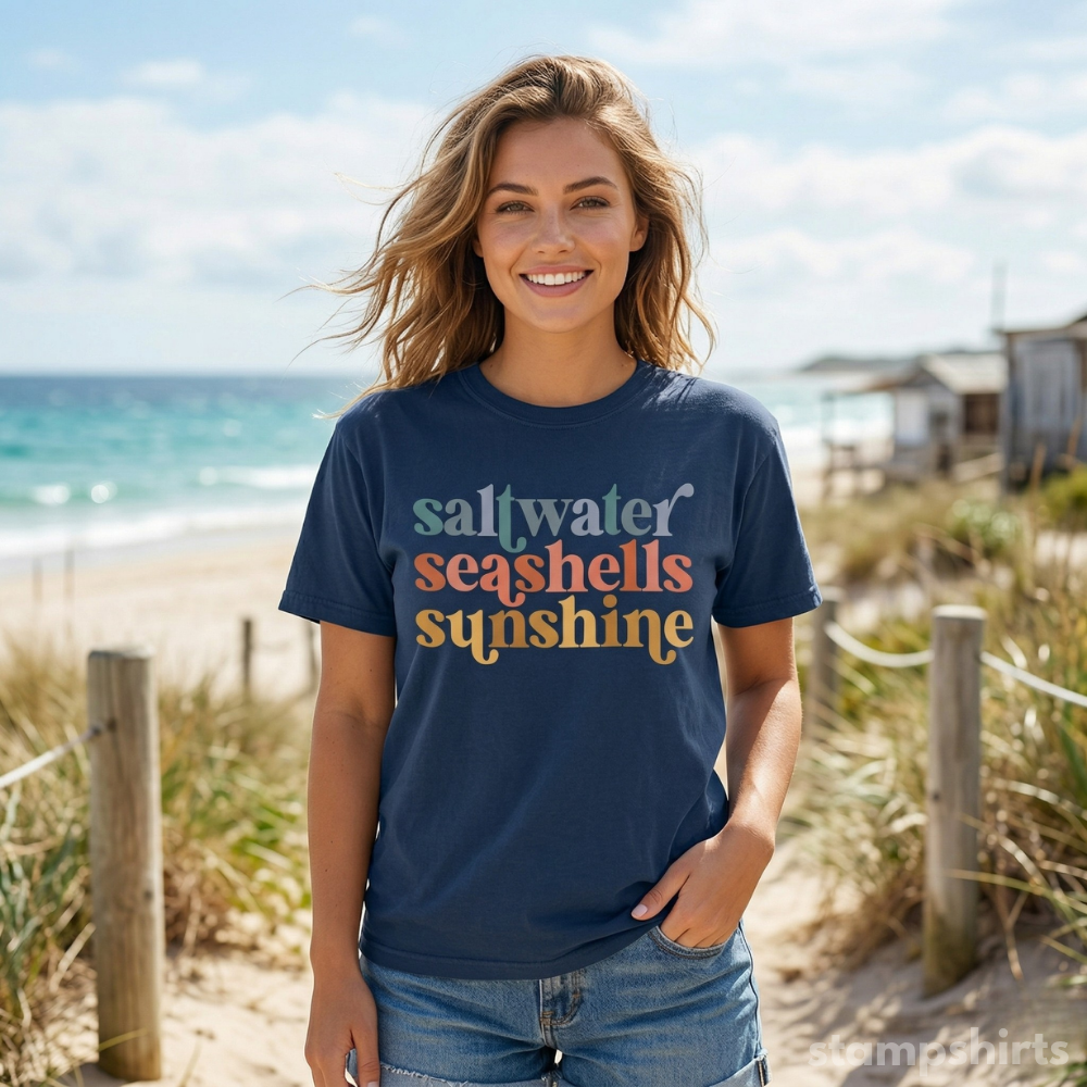 Saltwater Seashells Sunshine T‑Shirt