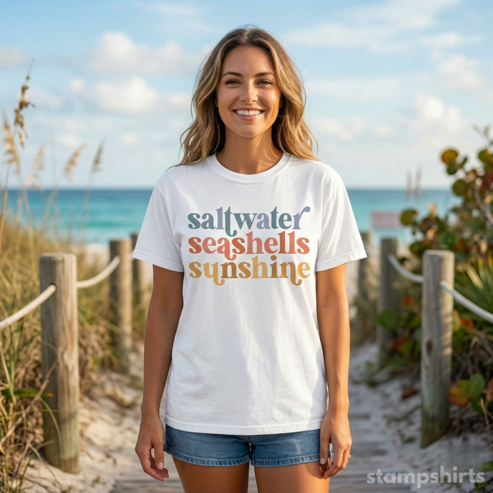 Saltwater Seashells Sunshine T‑Shirt