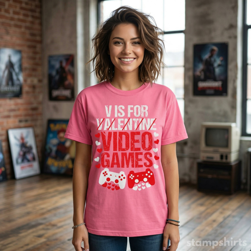 V is for Video Games T-Shirt