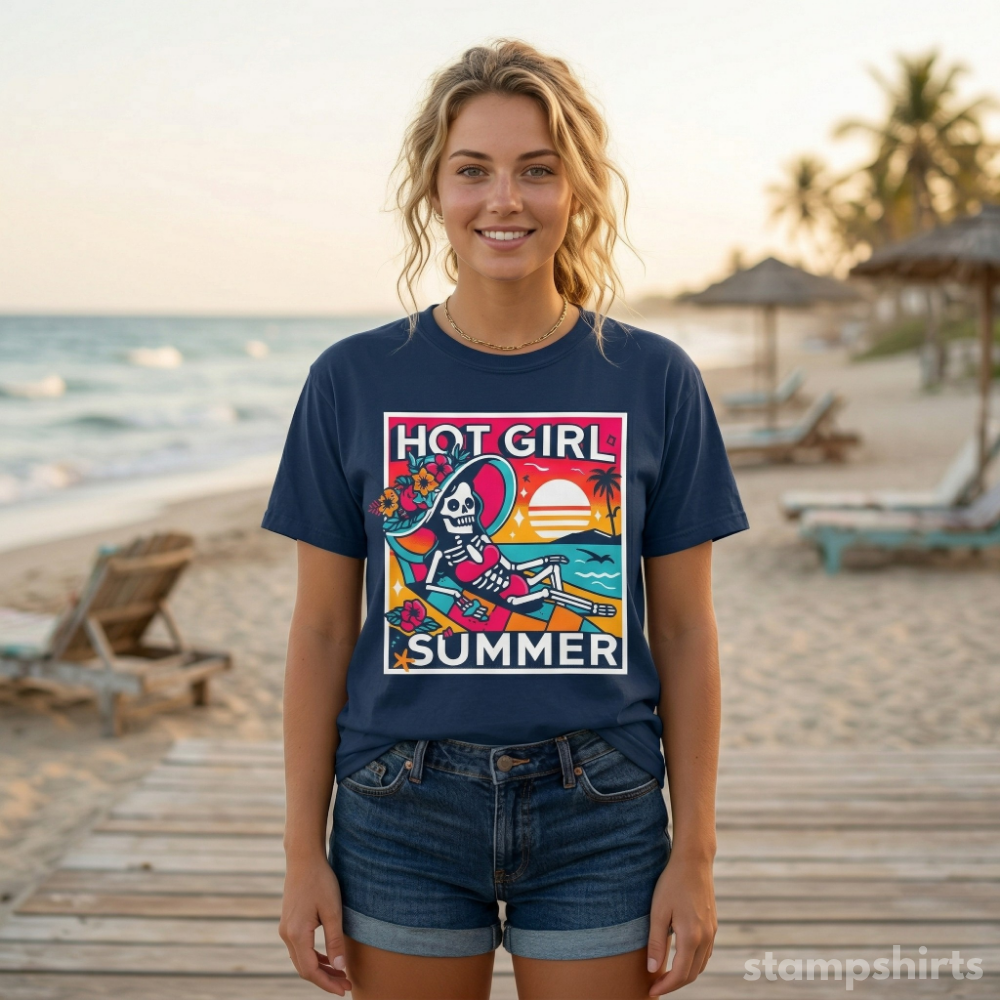 Hot Girl Summer Skeleton Beach T-Shirt