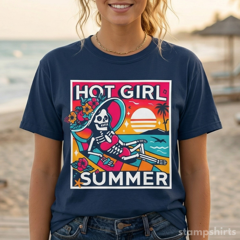 Hot Girl Summer Skeleton Beach T-Shirt